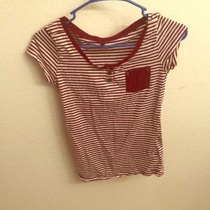 Red and white striped t shirt